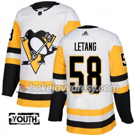 Dětské Hokejový Dres Pittsburgh Penguins Kris Letang 58 Bílá 2017-2018 Adidas Authentic